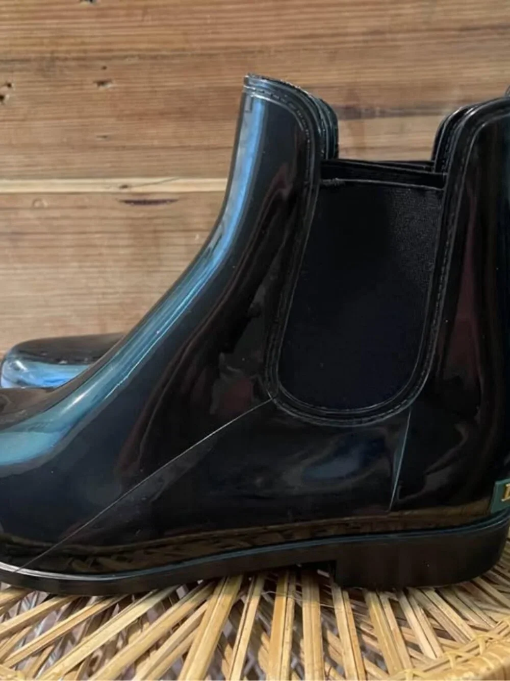 Lauren Ralph Lauren Tally-Bo-Rai Chelsea Ankle Rain Boots in Black size 10B